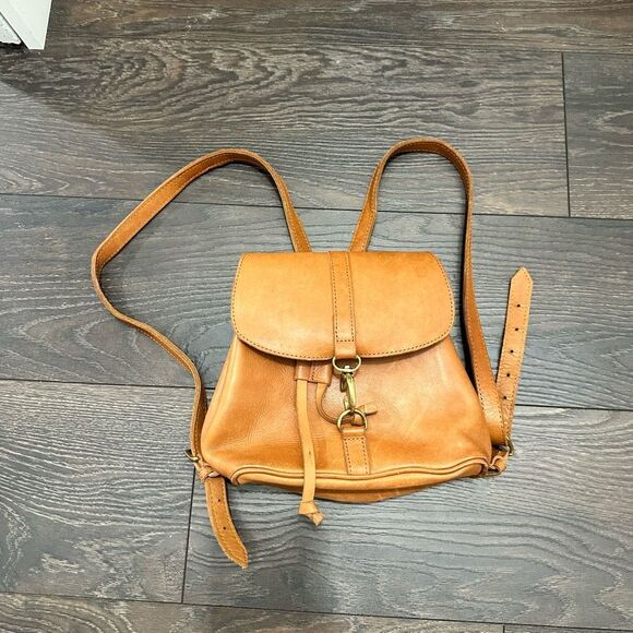 Abby Alley Women’s Handcrafted Kenya Brown Backpack Leather - Picture 1 of 10